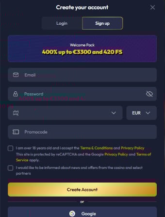 Gangsta Casino Registration