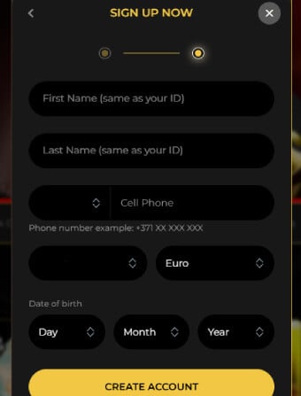 GoldiWin Casino Personal Information