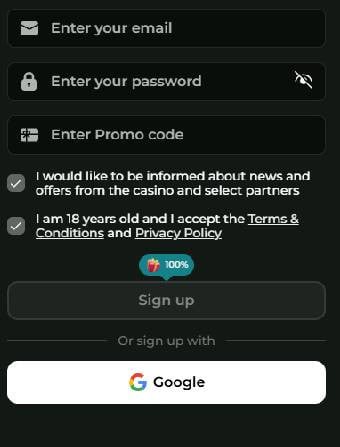 Goldzino Casino Registration Form