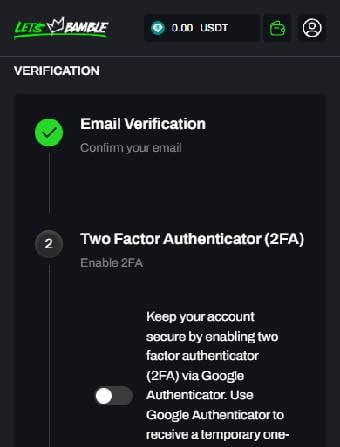 Lets Bamble Casino Verification Process