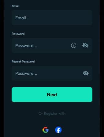 MoonSpin Casino Registration Step