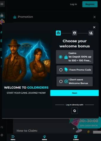 goldriders casino welcome bonus 1