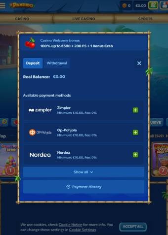 pandido casino welcome bonus 2