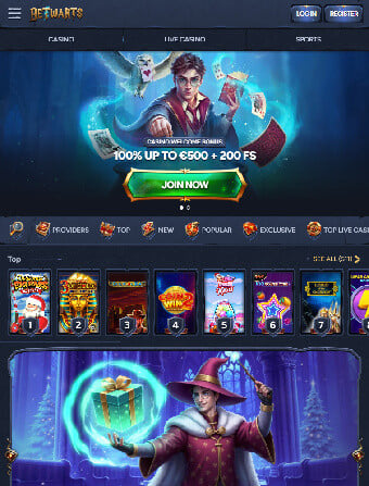 Betwarts Casino Lobby