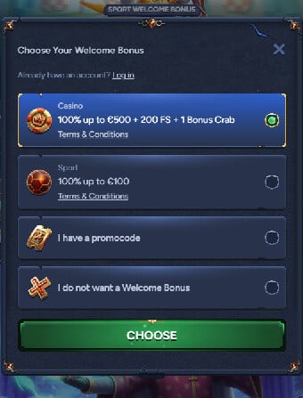 Betwarts Casino Welcome Offers