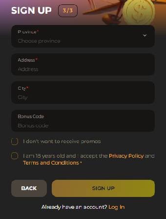 Jabulabets Casino Sign Up Page 3 Step