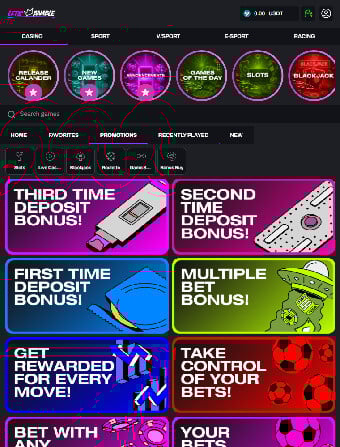 Let's Bamble Casino Main screen Promotions