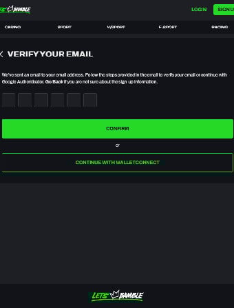 Let's Bamble Casino Verification Code