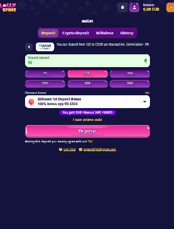 Lollyspins Casino Deposit