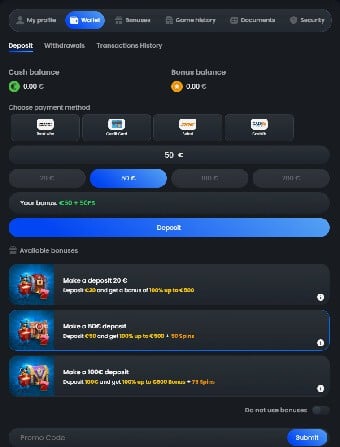 MonacoJack Casino Deposit