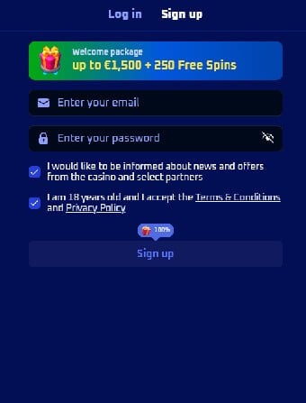 SpinWinera Casino Registration