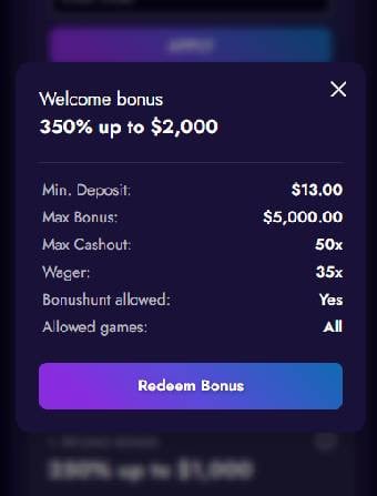 Welcome Bonus Ezz Casino