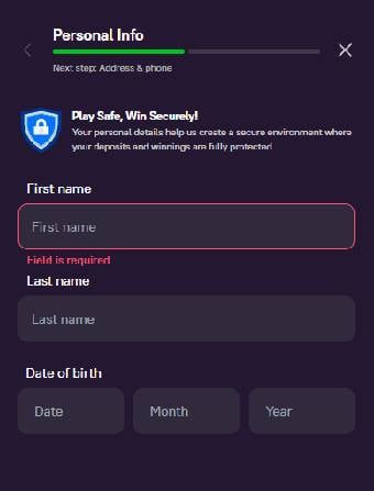 Zoome Casino Personal Info