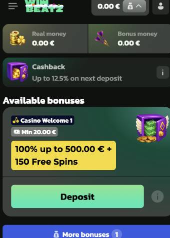 winbeatz casino welcome bonus 1