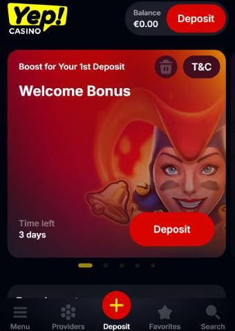 yep casino welcome bonus 0