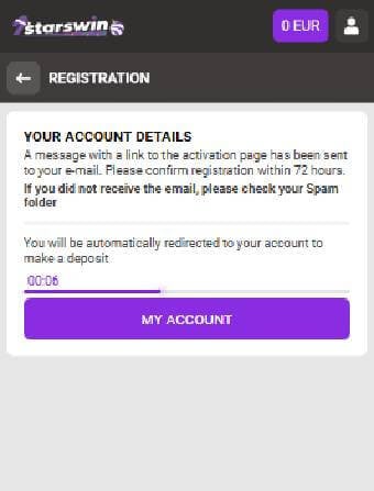 7Starswin Casino Email Confirmation
