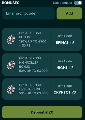 spinaconda casino welcome bonus 4
