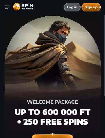 SpinSahara Casino Main Page