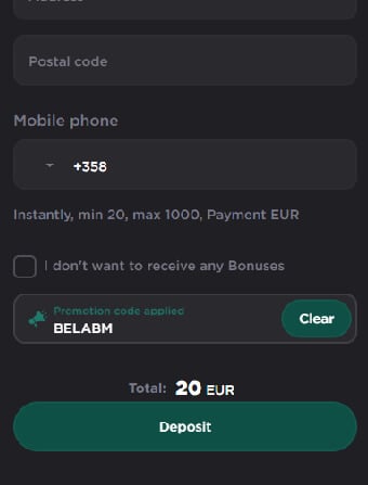 Belabet Casino Deposit