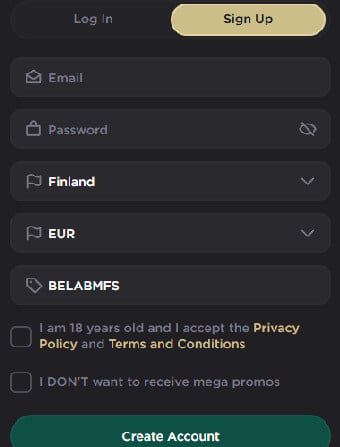 Belabet Casino Registration