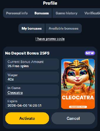 EgoGames Casino Free Spins