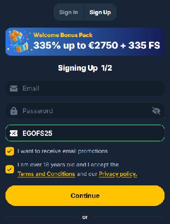EgoGames Casino Registration