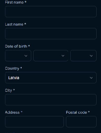 Go4Casino Personal Details