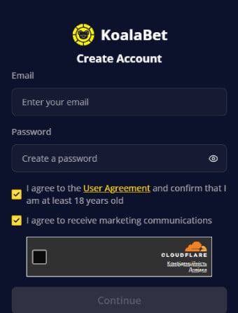 KoalaBet Casino Registration