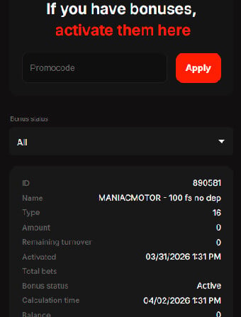 Motor Casino Free Spins