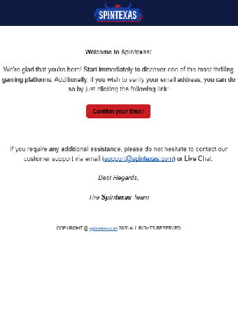 SpinTexas Casino Email