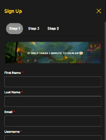 Slotastic Casino Registration Step