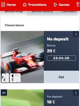 F1 Casino No Deposit Bonus