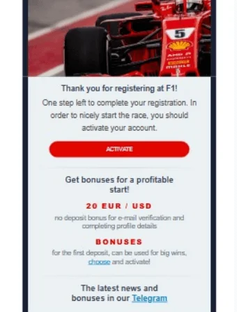 F1 Casino No Deposit Bonus 4