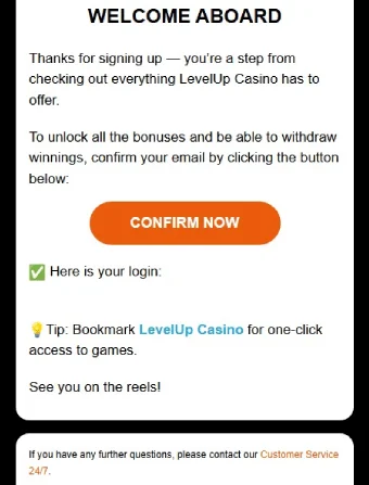 LevelUp Casino No Deposit Bonus 3