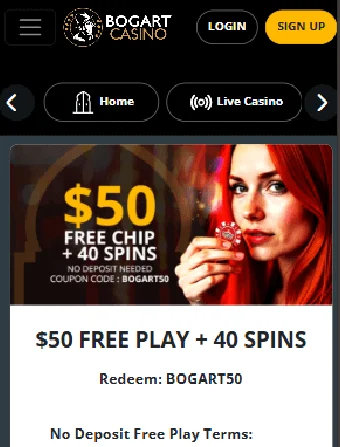 Bogart Casino No Deposit Bonus Registration