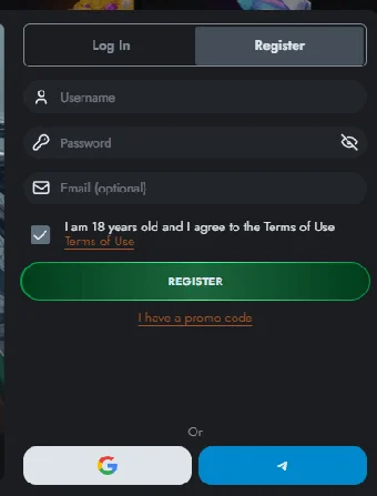 J8de Casino Registration Form