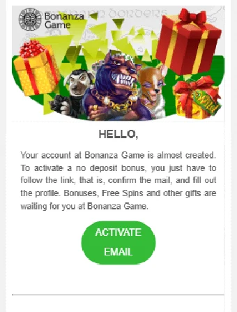 BonanzaGame Casino Email Confirmation