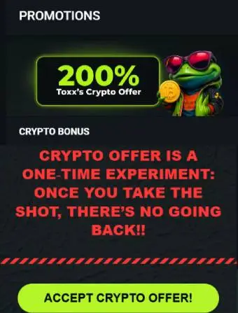 Toxicasino Crypto bonus