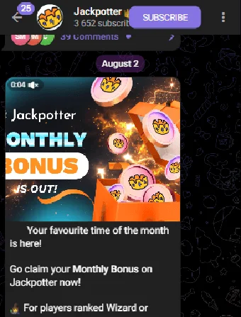 Jackpotter Casino Telegram