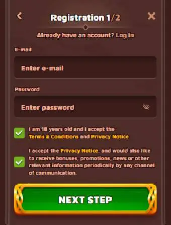 VikingLuck Casino Registration Form