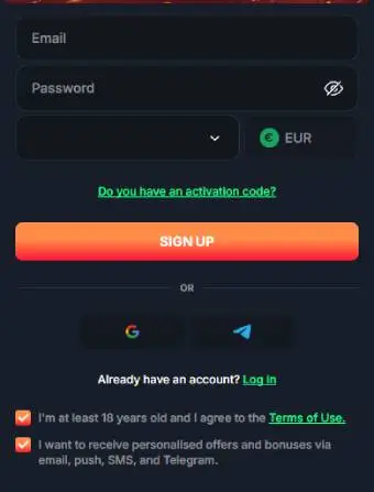 Beef Casino Registration Form